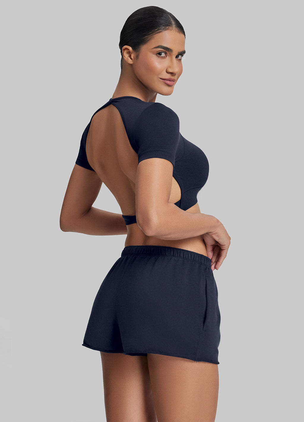 French Terry Jersey Shorts Mid-Thigh - Slimoa Boutique