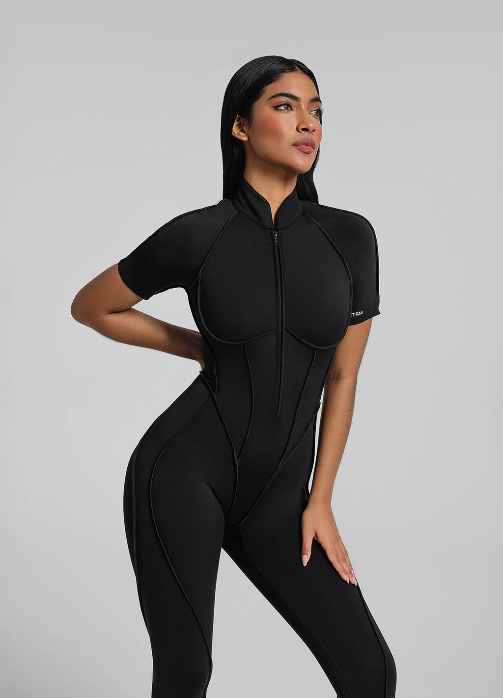 Full-Length Catsuit mit Short Sleeve - Slimoa Boutique