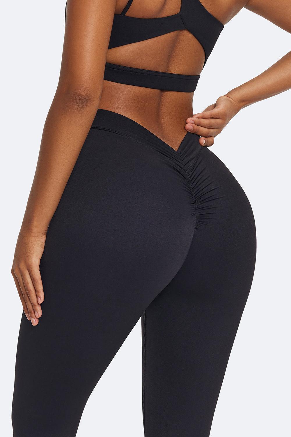Ruched High-Waist Leggings - Slimoa Boutique