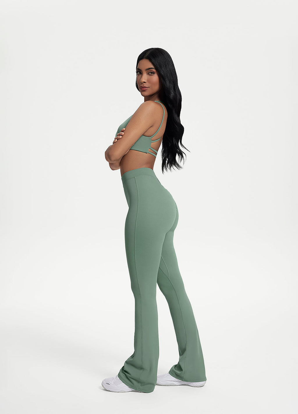Flared Leggings mit Scrunch Back - Slimoa Boutique