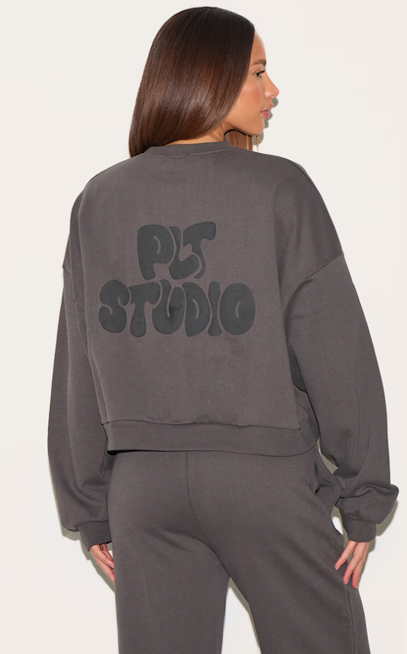 Studio Print Boxy Sweatshirt - Slimoa Boutique